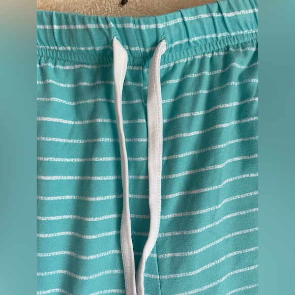 Cuddl Duds cotton blend short sleeve top / pants pajama set, striped; size L - Picture 7 of 9